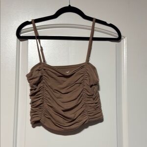 Hollister Women's Brown Ruched Top